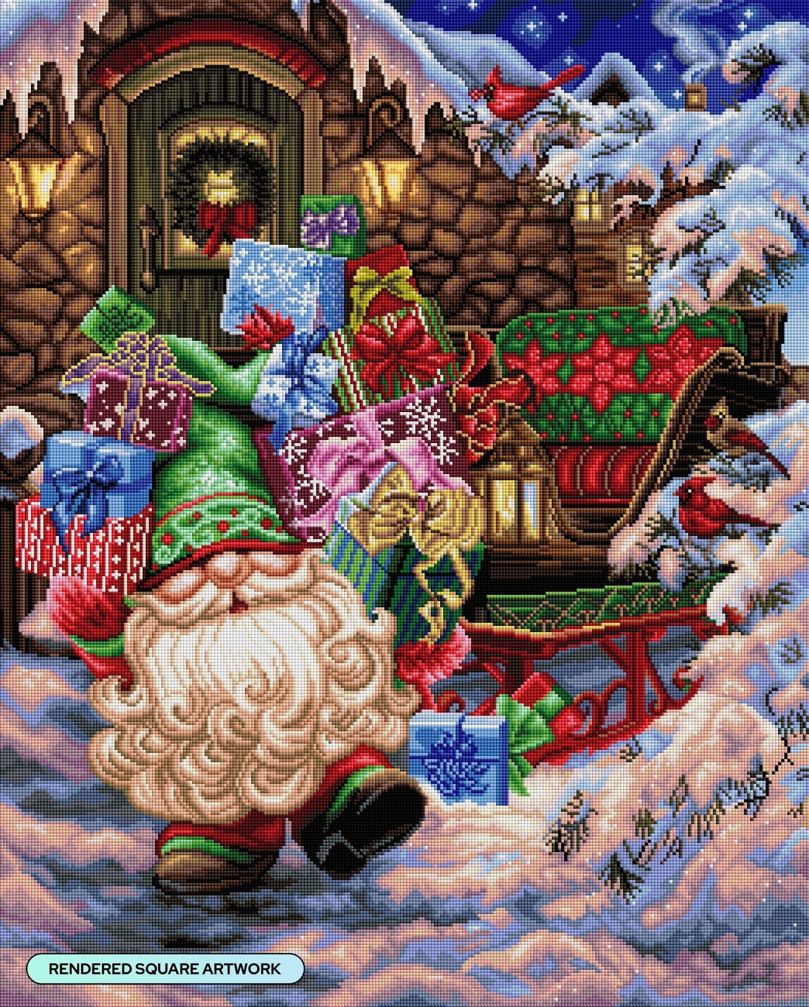 Filling the Sleigh Christmas Elf Diamond Painting | Diamond Art