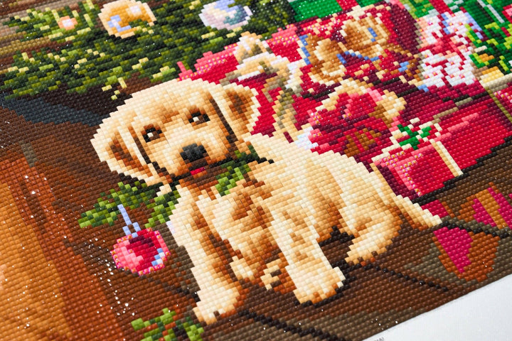 Diamond Art Club – Fireside Christmas Diamond Painting (Square Drill, 27.6" x 36.6") - Pisgah Needleworks