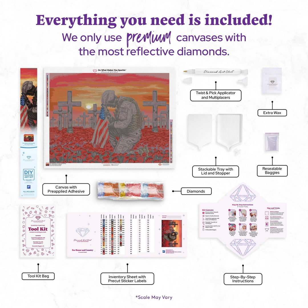 Diamond Art Club For Honor and Country Square Diamond Painting Kit - Pisgah Needleworks