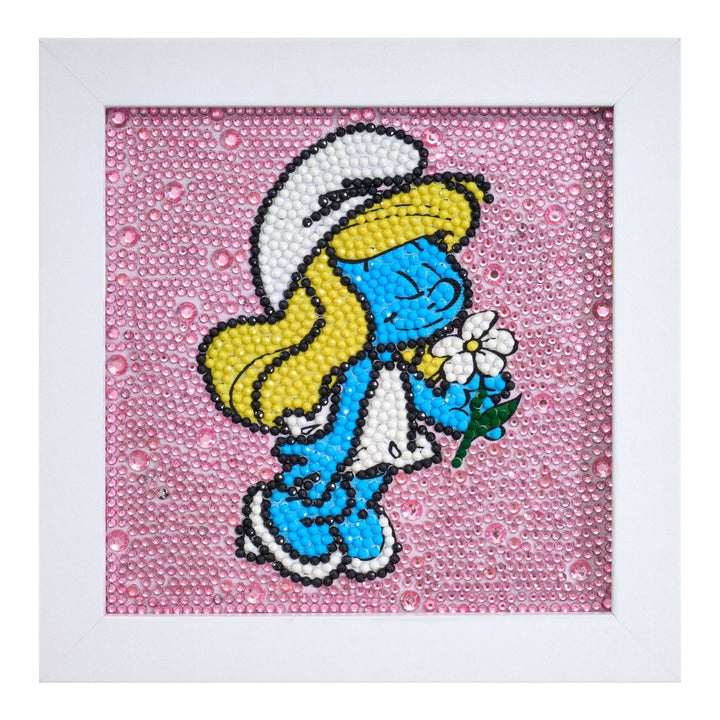Diamond Art Club - Frameables™ - Smurfette: Round with 8 Colors including 3 Iridescent Diamonds / 2,443 / 6" x 6" (15cm x 15cm) - Pisgah Needleworks
