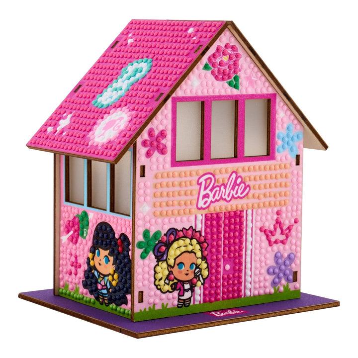 Diamond Art Club - Gem House - Barbie’s Villa: Round with 24 Colors / 2,590 / 5.5" x 4.1" x 3.1" (14 x 10.5 x 8cm) - Pisgah Needleworks