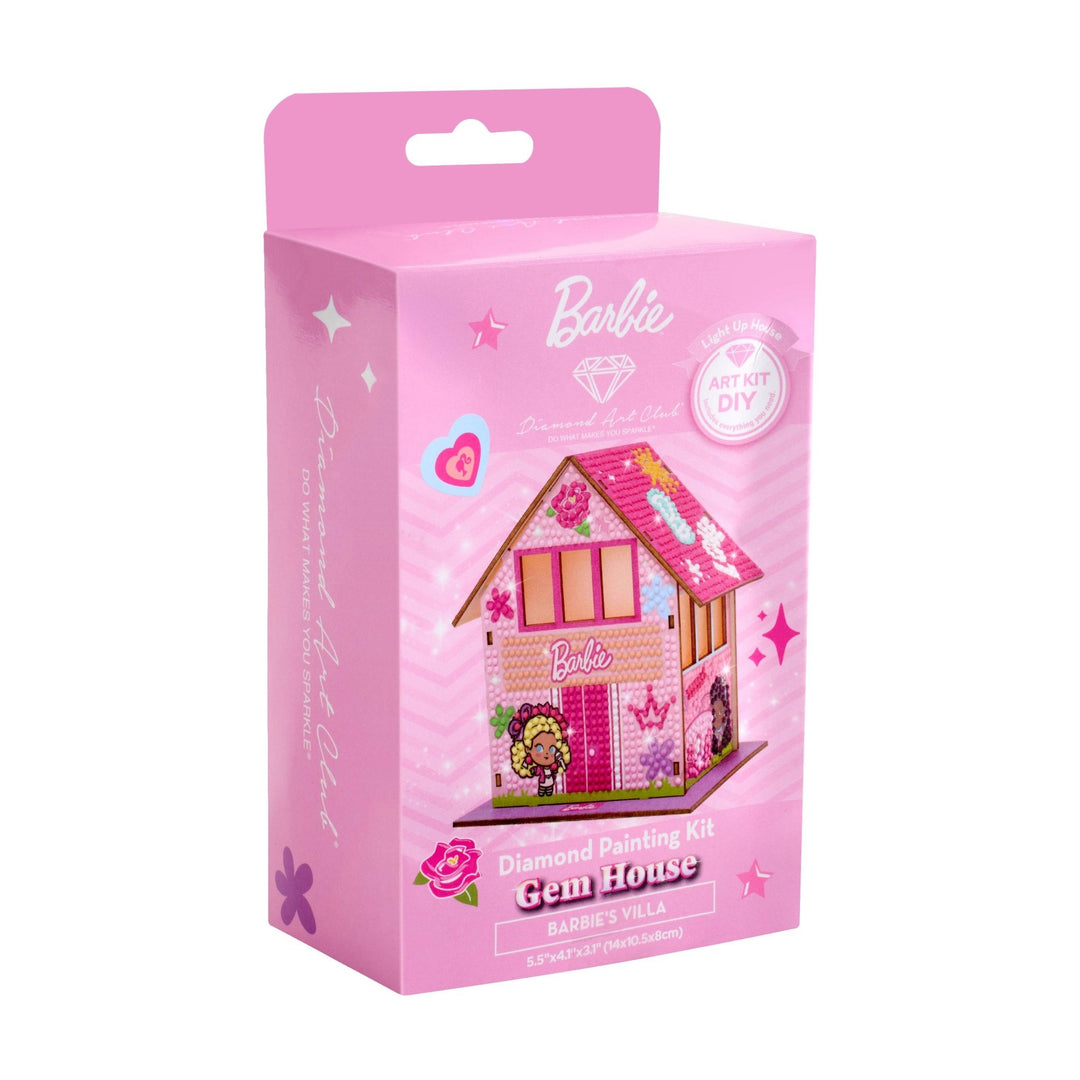 Diamond Art Club - Gem House - Barbie’s Villa: Round with 24 Colors / 2,590 / 5.5" x 4.1" x 3.1" (14 x 10.5 x 8cm) - Pisgah Needleworks