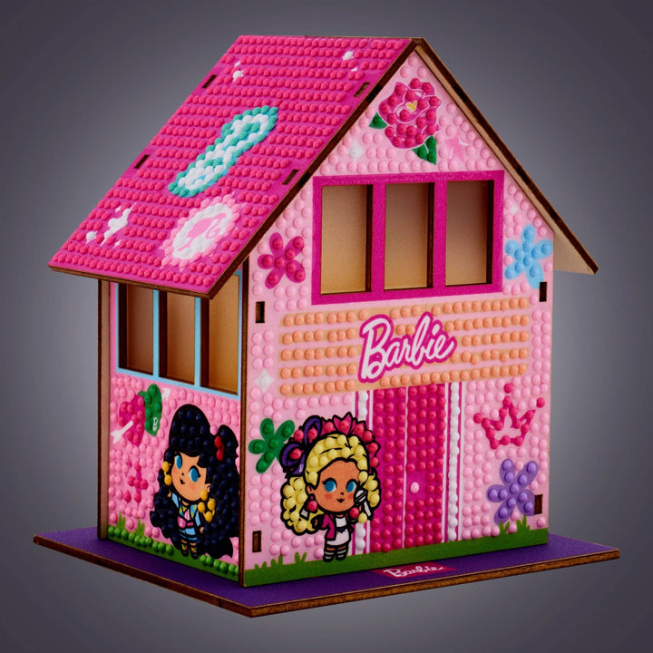 Diamond Art Club - Gem House - Barbie’s Villa: Round with 24 Colors / 2,590 / 5.5" x 4.1" x 3.1" (14 x 10.5 x 8cm) - Pisgah Needleworks