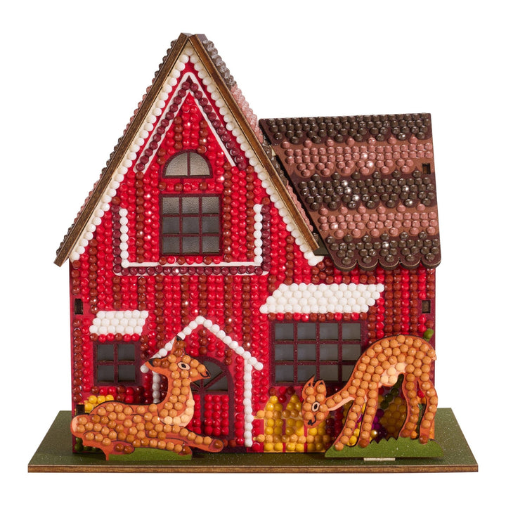 Diamond Art Club - Gem House - Farm House: Round with 26 Colors / 4,989 / 5.5" x 4.1" x 3.1" (14cm x 10.5cm x 8cm) - Pisgah Needleworks