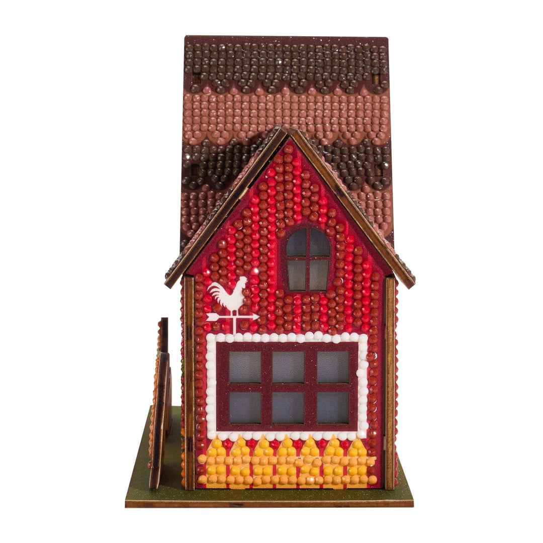 Diamond Art Club - Gem House - Farm House: Round with 26 Colors / 4,989 / 5.5" x 4.1" x 3.1" (14cm x 10.5cm x 8cm) - Pisgah Needleworks