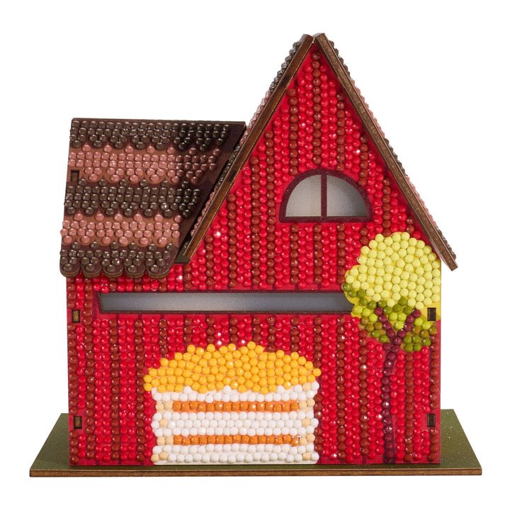 Diamond Art Club - Gem House - Farm House: Round with 26 Colors / 4,989 / 5.5" x 4.1" x 3.1" (14cm x 10.5cm x 8cm) - Pisgah Needleworks