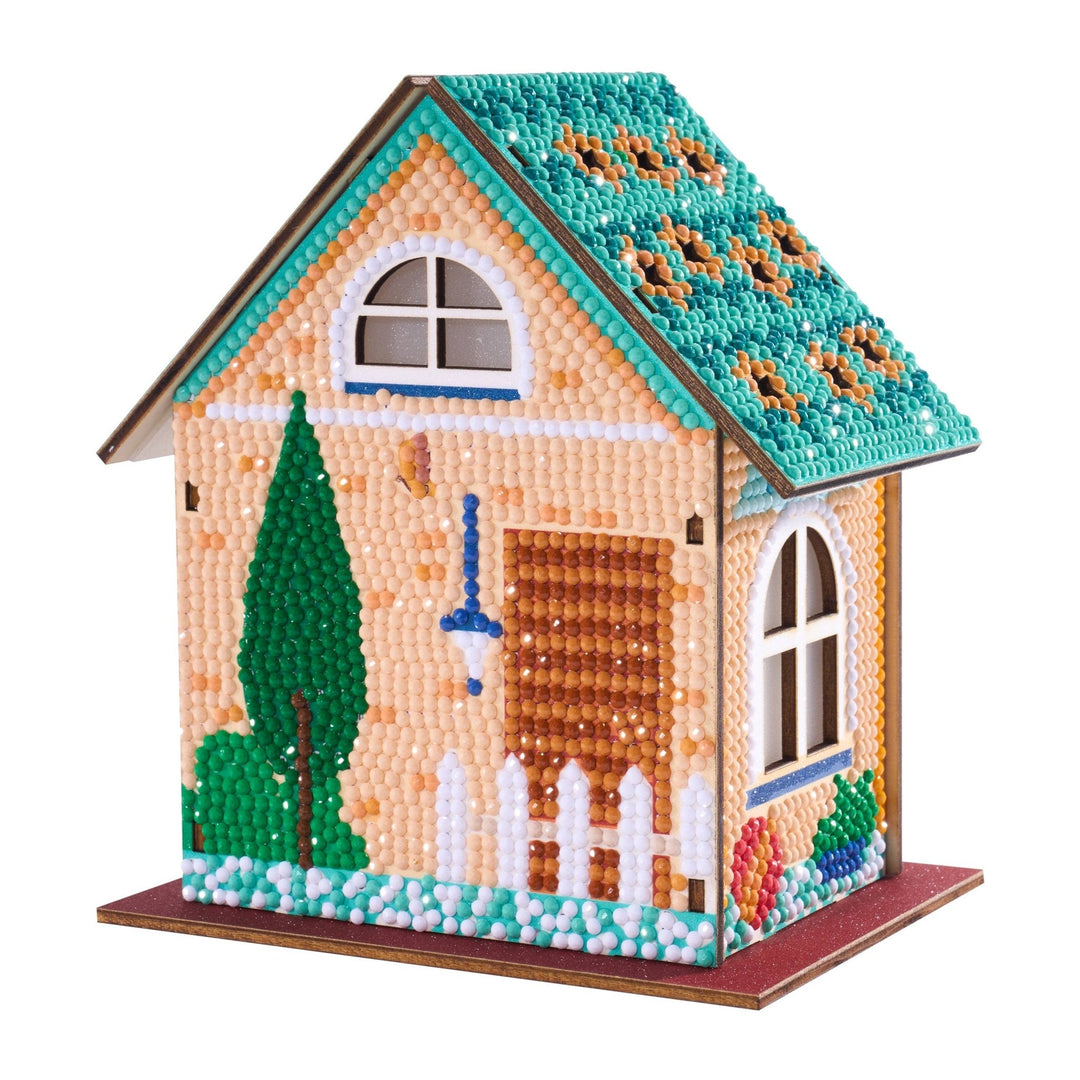 Diamond Art Club - Gem House - Home Sweet Home: Round with 21 Colors / 4,503 / 5.5" x 4.1" x 3.1" (14cm x 10.5cm x 8cm) - Pisgah Needleworks