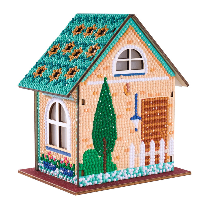 Diamond Art Club - Gem House - Home Sweet Home: Round with 21 Colors / 4,503 / 5.5" x 4.1" x 3.1" (14cm x 10.5cm x 8cm) - Pisgah Needleworks