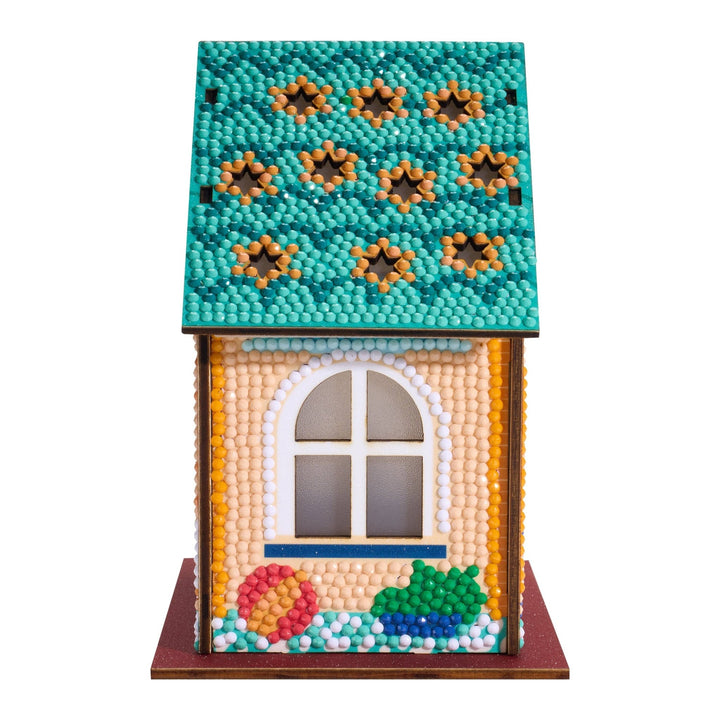 Diamond Art Club - Gem House - Home Sweet Home: Round with 21 Colors / 4,503 / 5.5" x 4.1" x 3.1" (14cm x 10.5cm x 8cm) - Pisgah Needleworks