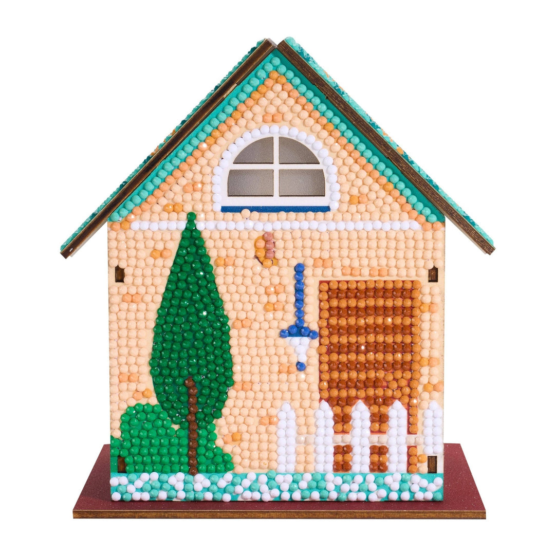 Diamond Art Club - Gem House - Home Sweet Home: Round with 21 Colors / 4,503 / 5.5" x 4.1" x 3.1" (14cm x 10.5cm x 8cm) - Pisgah Needleworks