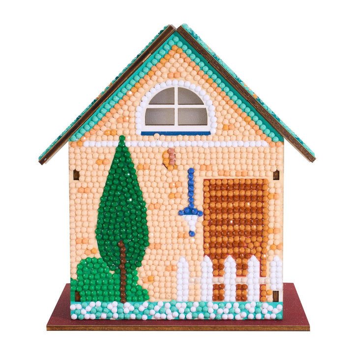 Diamond Art Club - Gem House - Home Sweet Home: Round with 21 Colors / 4,503 / 5.5" x 4.1" x 3.1" (14cm x 10.5cm x 8cm) - Pisgah Needleworks