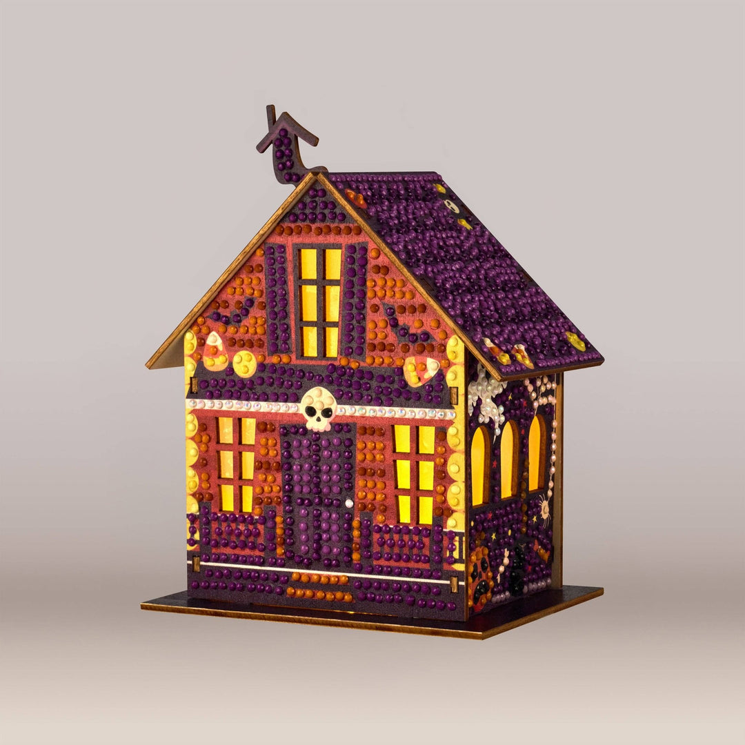 Diamond Art Club Gem House Pumpkin Glow Manor Diamond Painting Kit - Pisgah Needleworks