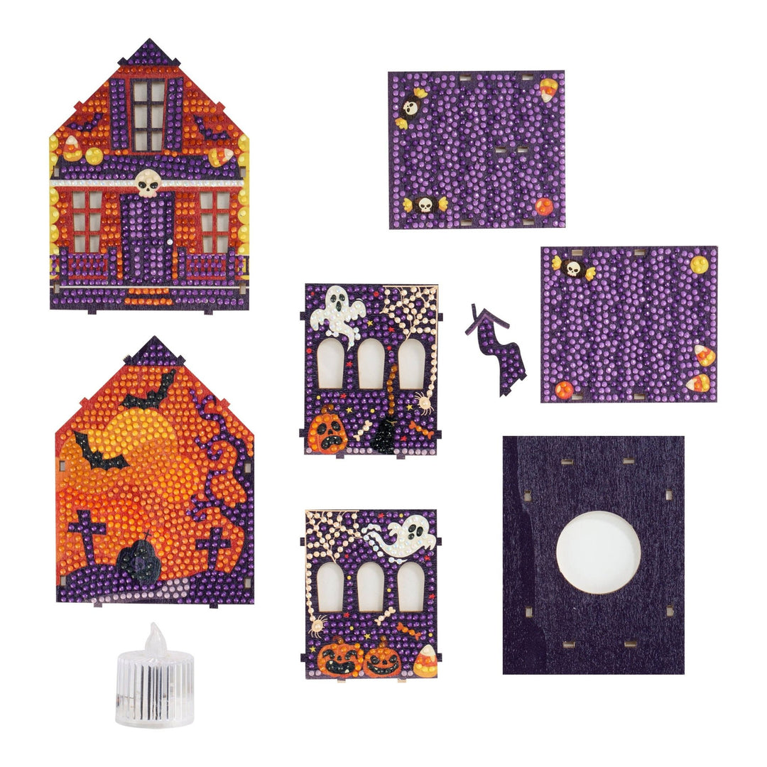 Diamond Art Club Gem House Pumpkin Glow Manor Diamond Painting Kit - Pisgah Needleworks