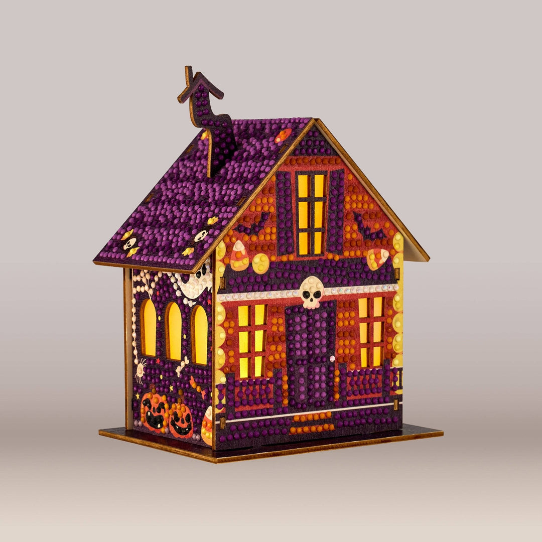 Diamond Art Club Gem House Pumpkin Glow Manor Diamond Painting Kit - Pisgah Needleworks
