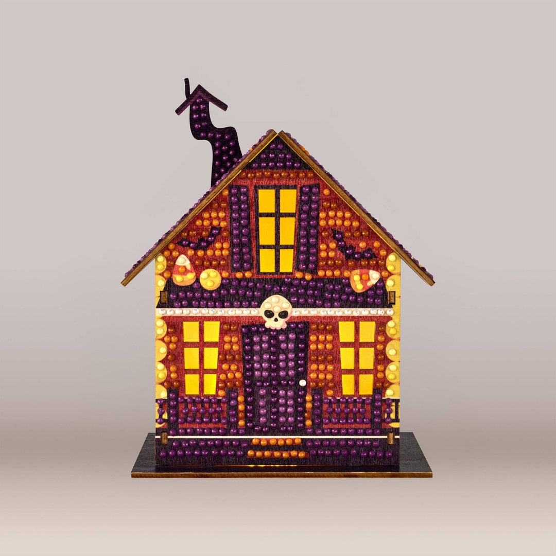 Diamond Art Club Gem House Pumpkin Glow Manor Diamond Painting Kit - Pisgah Needleworks