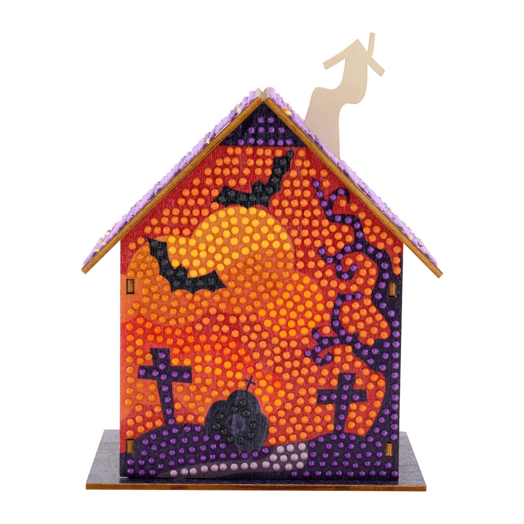 Diamond Art Club Gem House Pumpkin Glow Manor Diamond Painting Kit - Pisgah Needleworks