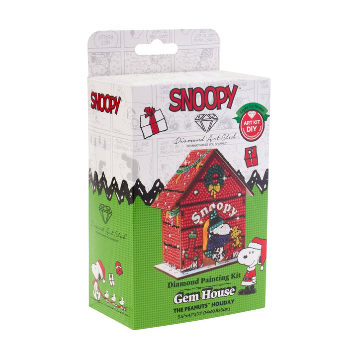Diamond Art Club – Gem House: The Peanuts Holiday 3D Snoopy Diamond Painting Model (Round Drill, 5.4" x 4.9" x 3") - Pisgah Needleworks