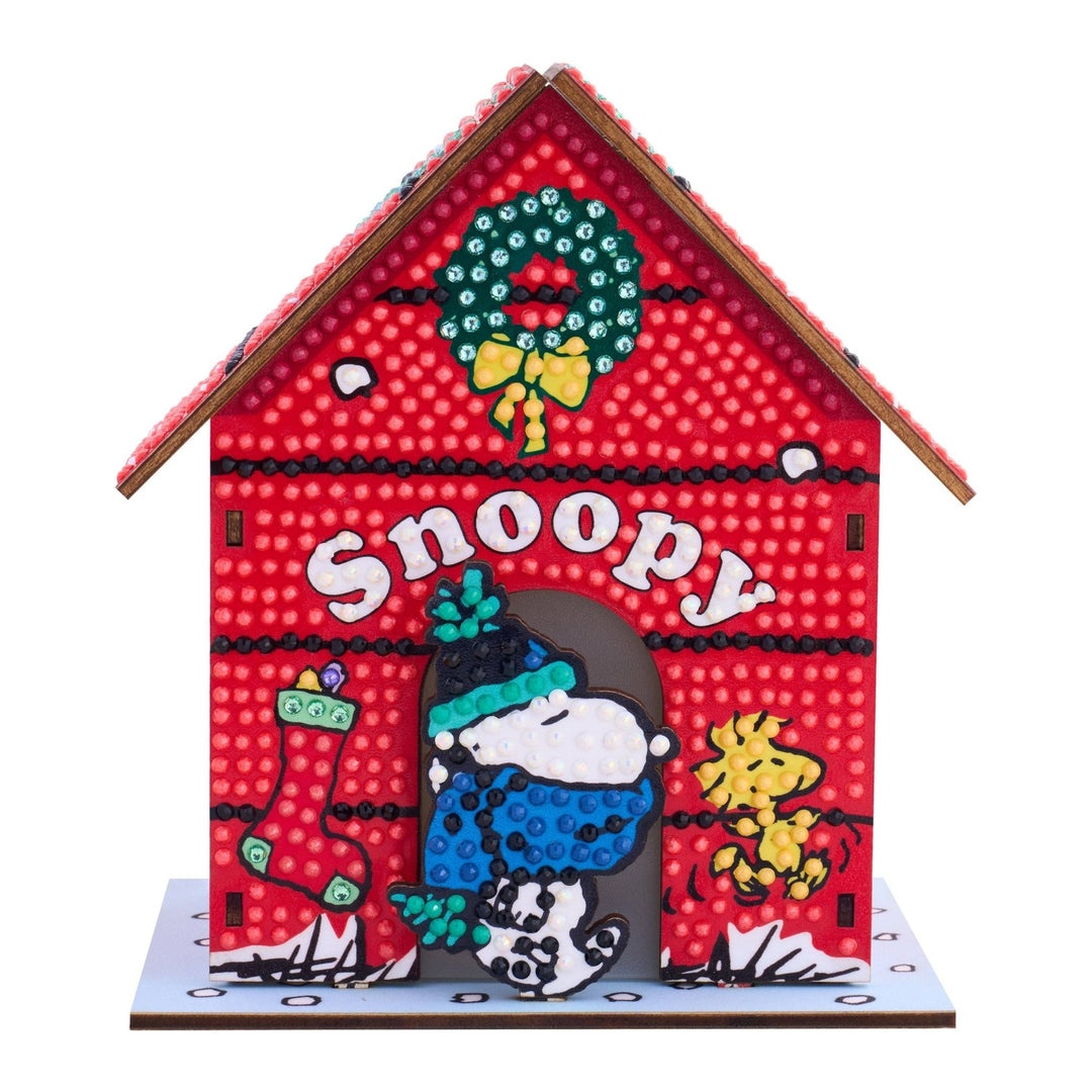 Diamond Art Club – Gem House: The Peanuts Holiday 3D Snoopy Diamond Painting Model (Round Drill, 5.4" x 4.9" x 3") - Pisgah Needleworks