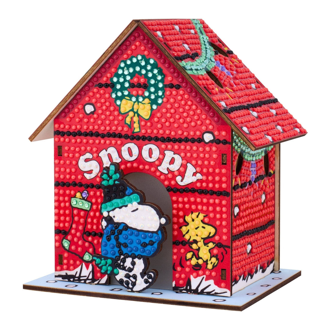 Diamond Art Club – Gem House: The Peanuts Holiday 3D Snoopy Diamond Painting Model (Round Drill, 5.4" x 4.9" x 3") - Pisgah Needleworks