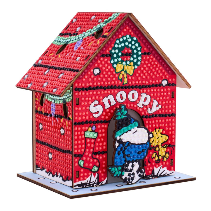 Diamond Art Club – Gem House: The Peanuts Holiday 3D Snoopy Diamond Painting Model (Round Drill, 5.4" x 4.9" x 3") - Pisgah Needleworks