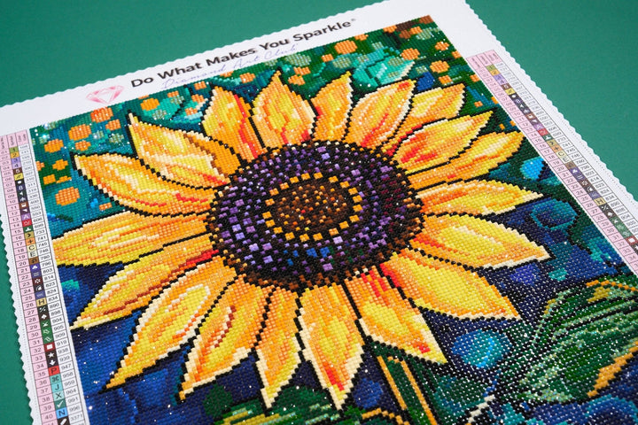 Diamond Art Club – Golden Majesty Sunflower Diamond Painting (Round Drill, 13" x 17") - Pisgah Needleworks