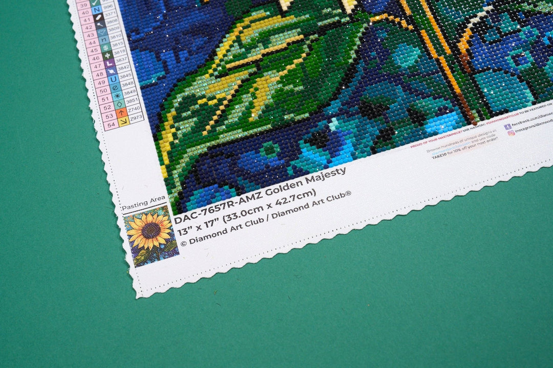 Diamond Art Club – Golden Majesty Sunflower Diamond Painting (Round Drill, 13" x 17") - Pisgah Needleworks