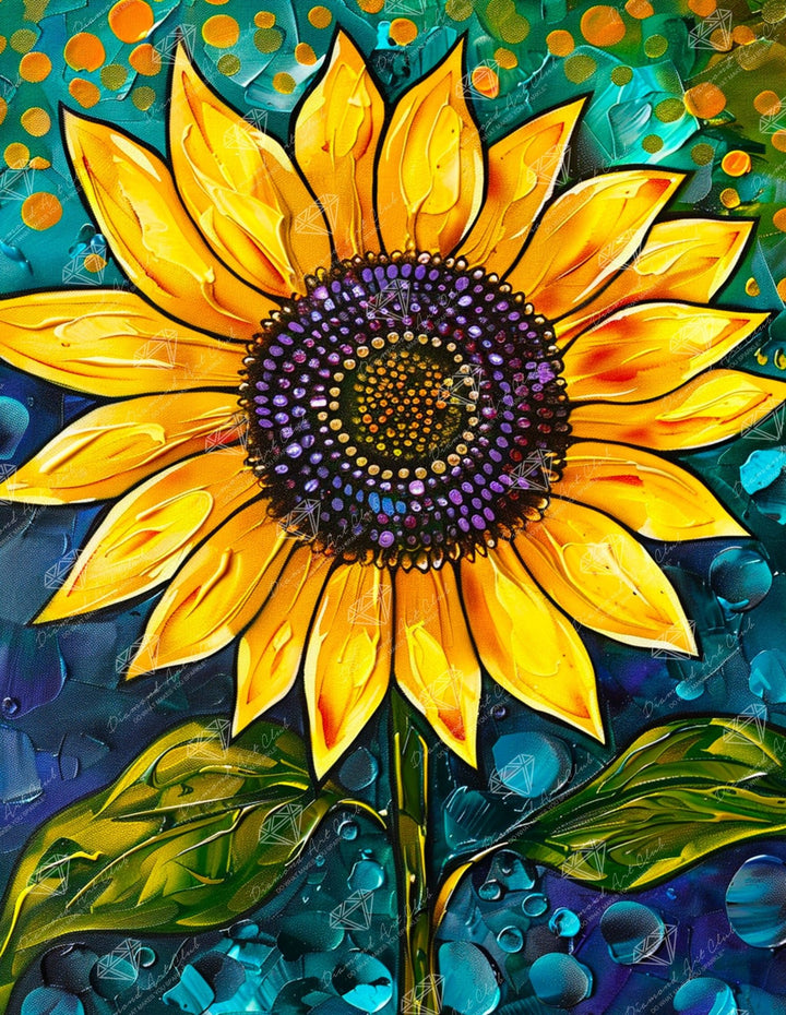 Diamond Art Club – Golden Majesty Sunflower Diamond Painting (Round Drill, 13" x 17") - Pisgah Needleworks