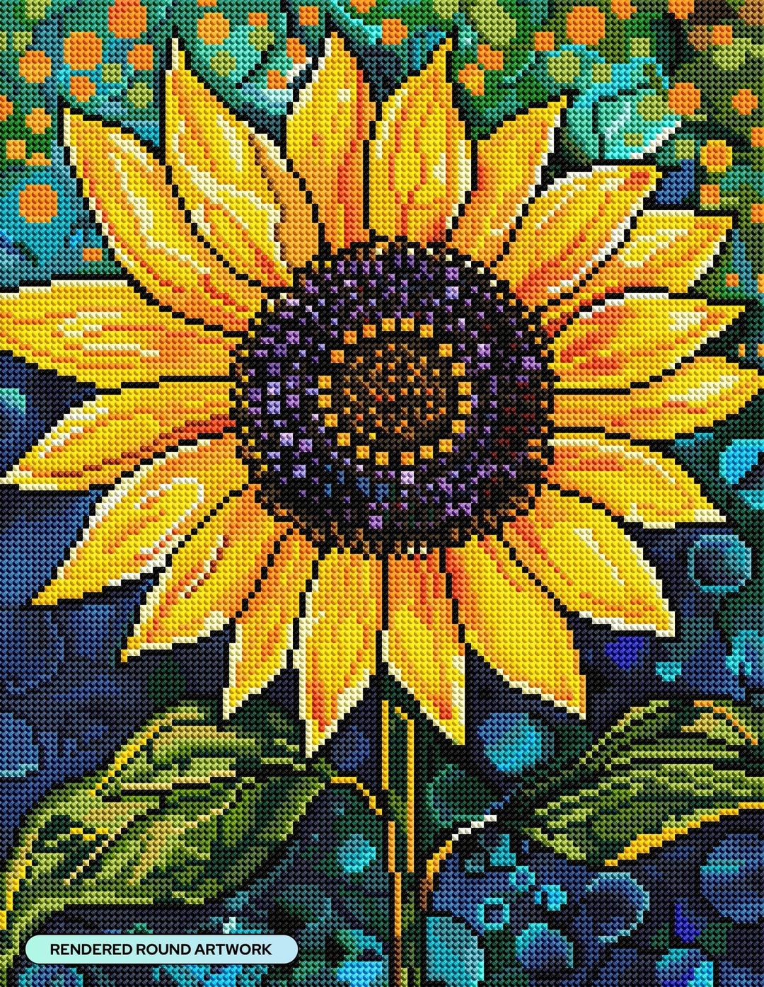 Diamond Art Club – Golden Majesty Sunflower Diamond Painting (Round Drill, 13" x 17") - Pisgah Needleworks