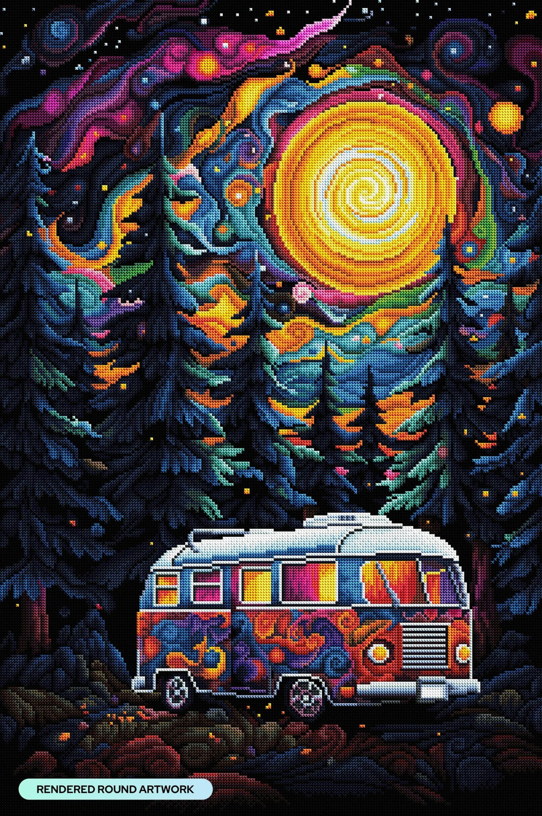 Diamond Art Club Gone Camping Round Diamond Painting Kit - Pisgah Needleworks