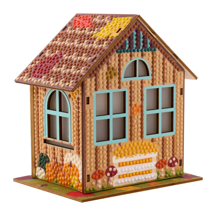 Diamond Art Club - Harvest Haven - Gem House: Round with 38 Colors / 415 / 5.5" x 4.1" x 3.1" (14 x 10.5 x 8cm) - Pisgah Needleworks