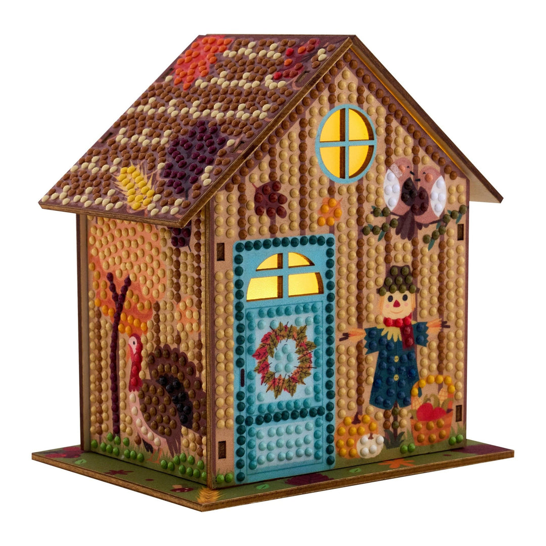Diamond Art Club - Harvest Haven - Gem House: Round with 38 Colors / 415 / 5.5" x 4.1" x 3.1" (14 x 10.5 x 8cm) - Pisgah Needleworks