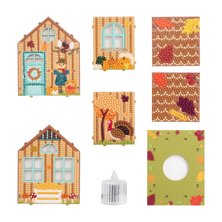 Diamond Art Club - Harvest Haven - Gem House: Round with 38 Colors / 415 / 5.5" x 4.1" x 3.1" (14 x 10.5 x 8cm) - Pisgah Needleworks