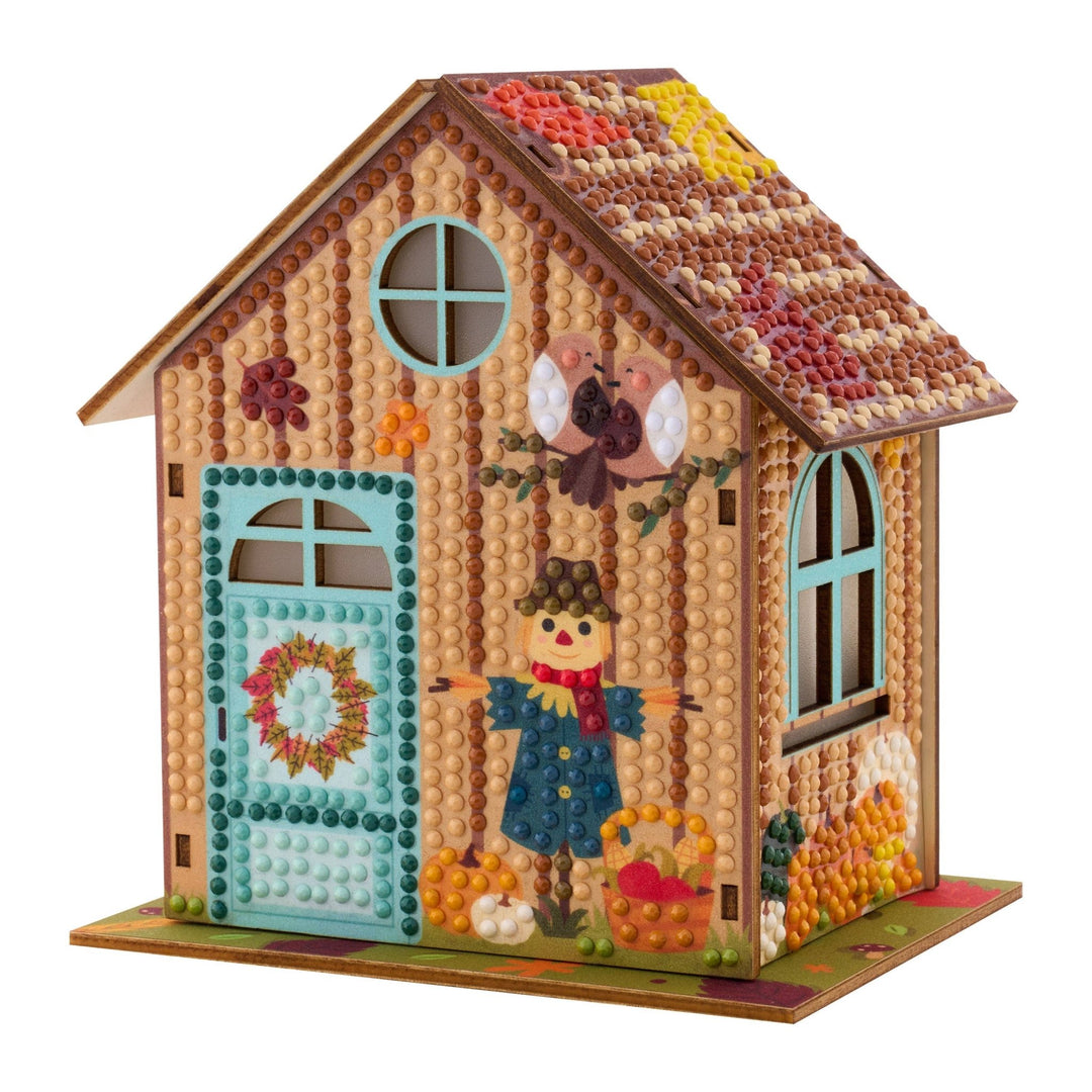 Diamond Art Club - Harvest Haven - Gem House: Round with 38 Colors / 415 / 5.5" x 4.1" x 3.1" (14 x 10.5 x 8cm) - Pisgah Needleworks
