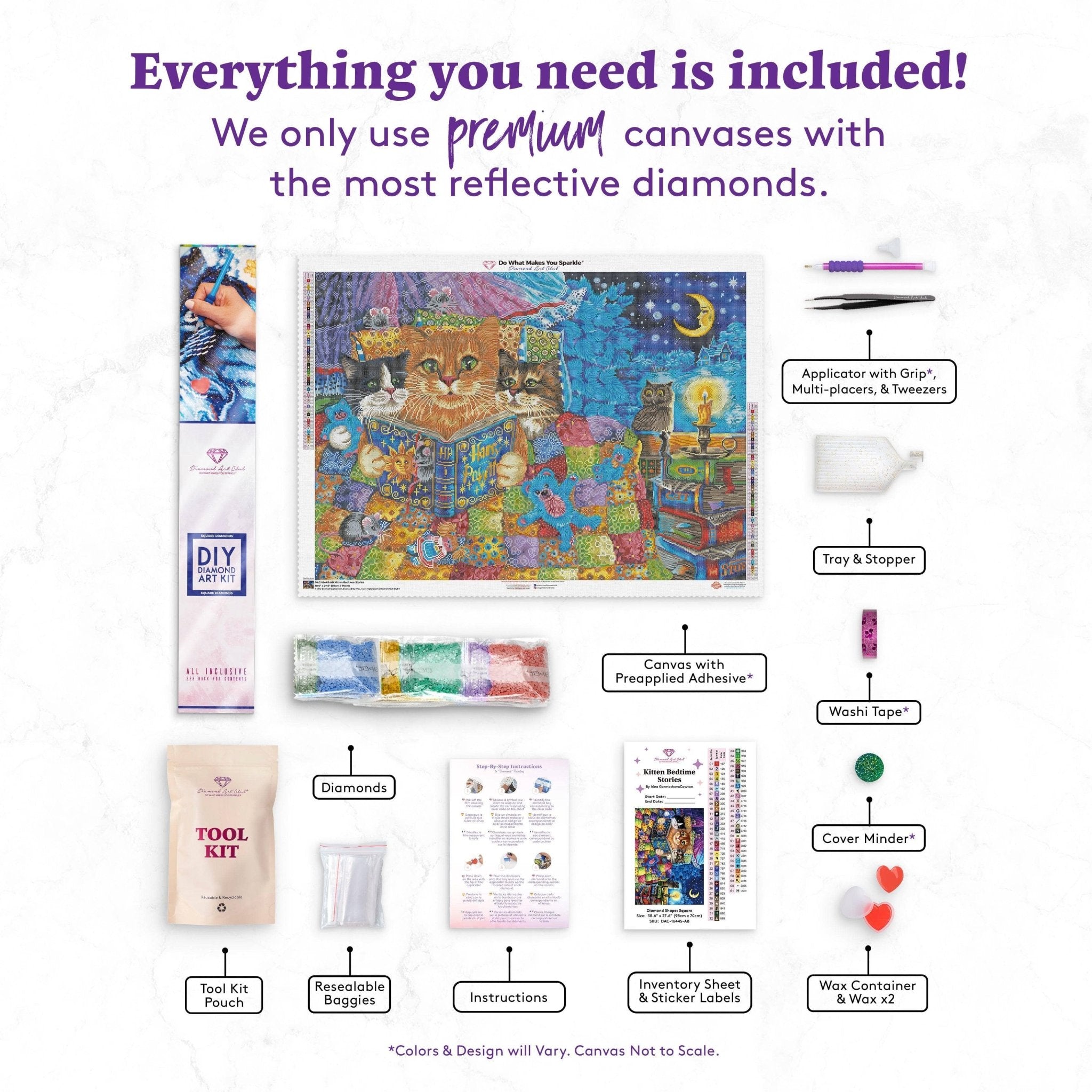 Diamond Art Club Kitten Bedtime Stories Diamond Painting – Pisgah