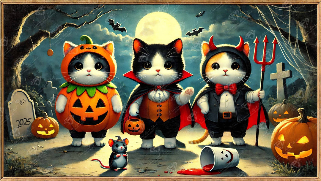 Diamond Art Club Kittens in Costumes Diamond Painting Kit - Pisgah Needleworks
