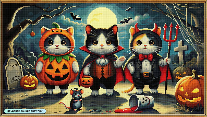 Diamond Art Club Kittens in Costumes Diamond Painting Kit - Pisgah Needleworks