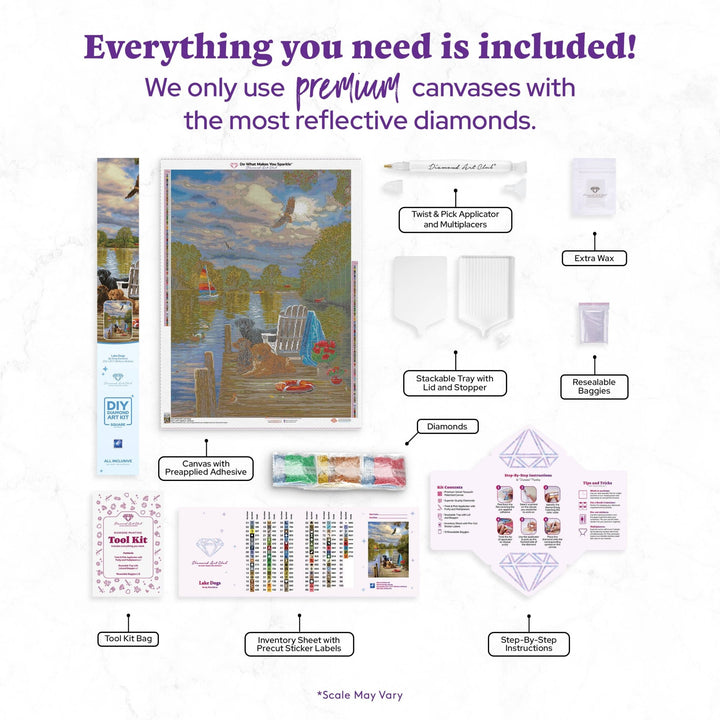 Diamond Art Club Lake Dogs Diamond Painting Kit - Pisgah Needleworks