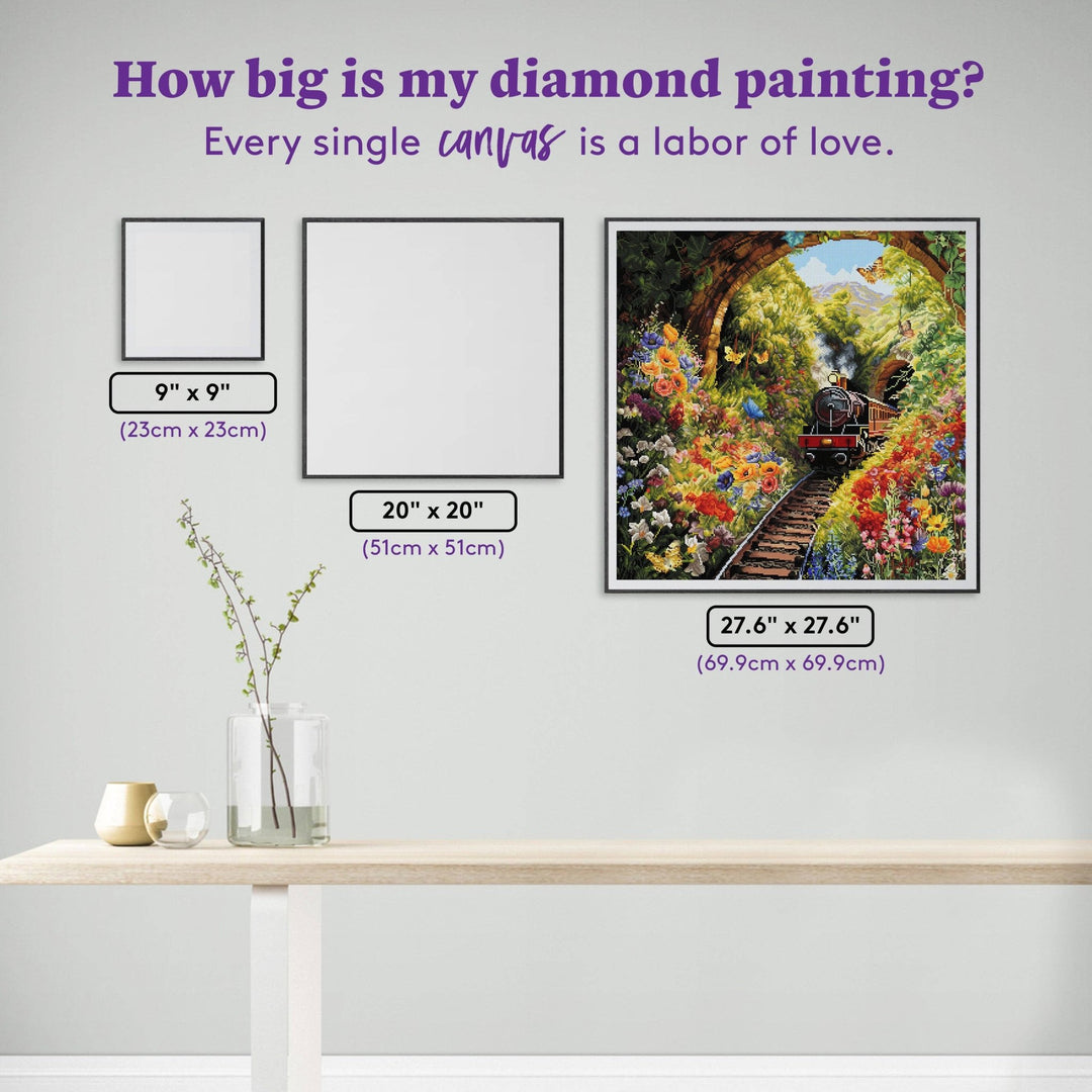 Diamond Art Club Little Engine Square Diamond Painting Kit - Pisgah Needleworks