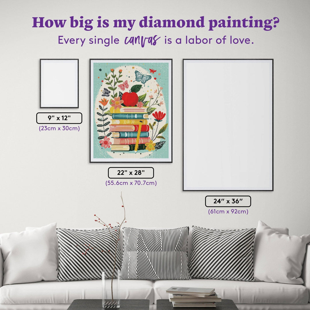 Diamond Art Club - Love of Learning: Round with 48 Colors including 2 ABs and 4 Fairy Dust Diamonds / 51,914 / 22" x 28" (55.6cm x 70.7cm) - Pisgah Needleworks
