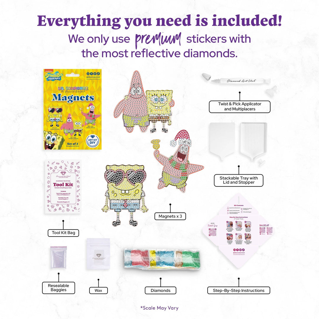 Diamond Art Club - Magnets - SpongeBob SquarePants™ (Set of 3) - Pisgah Needleworks