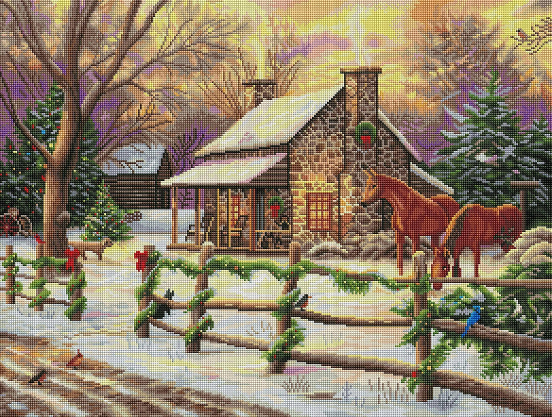 Diamond Art Club – Marianne’s Winter Hideaway Diamond Painting (Square Drill, 29" x 22") - Pisgah Needleworks