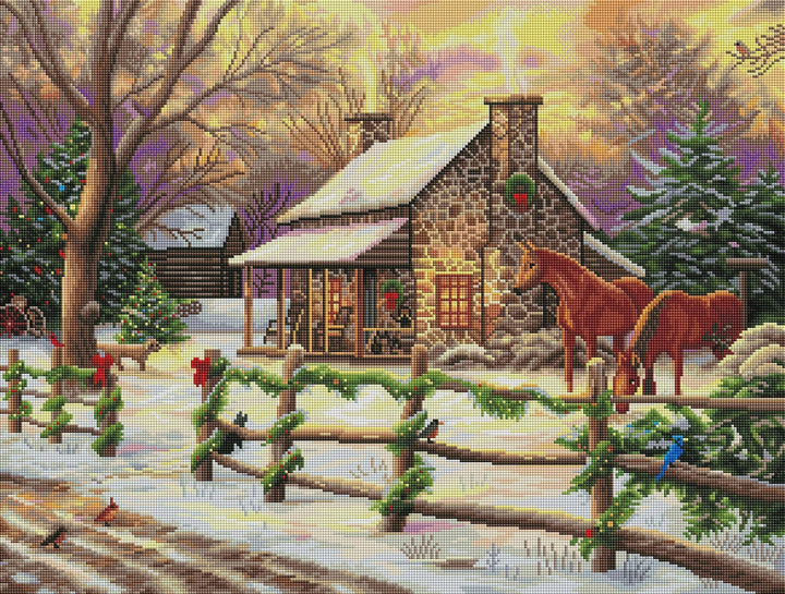 Diamond Art Club – Marianne’s Winter Hideaway Diamond Painting (Square Drill, 29" x 22") - Pisgah Needleworks