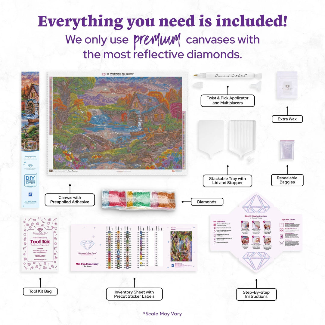 Diamond Art Club – Mill Pond Sanctuary Diamond Painting (Square Drill, 38.5" x 27.6") - Pisgah Needleworks