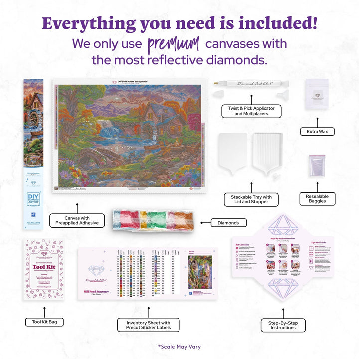 Diamond Art Club – Mill Pond Sanctuary Diamond Painting (Square Drill, 38.5" x 27.6") - Pisgah Needleworks