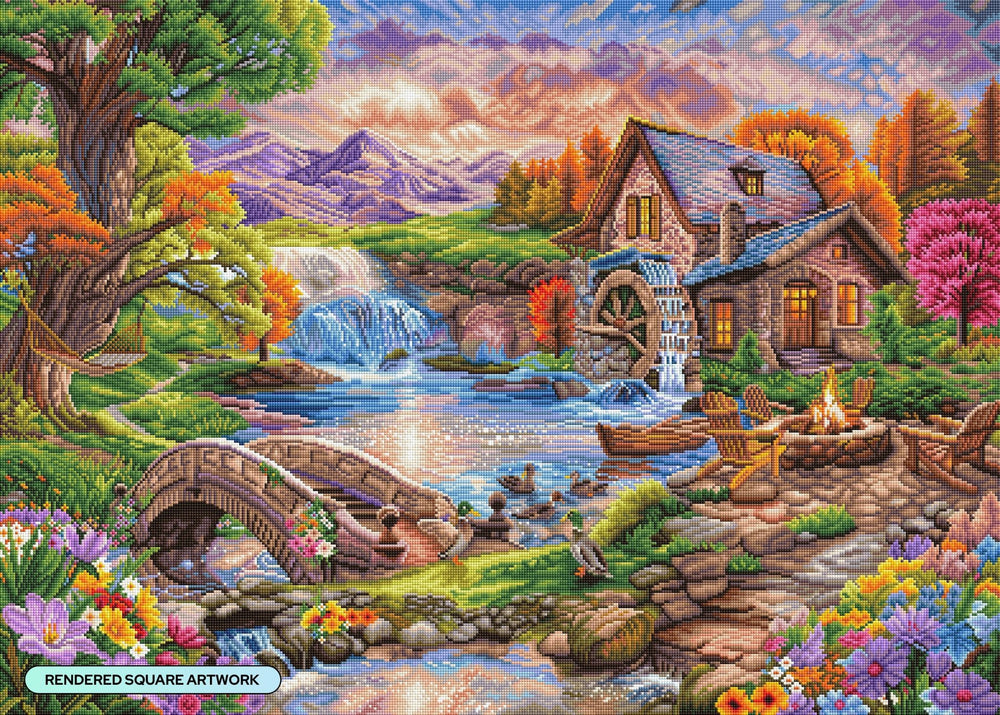 Diamond Art Club – Mill Pond Sanctuary Diamond Painting (Square Drill, 38.5" x 27.6") - Pisgah Needleworks