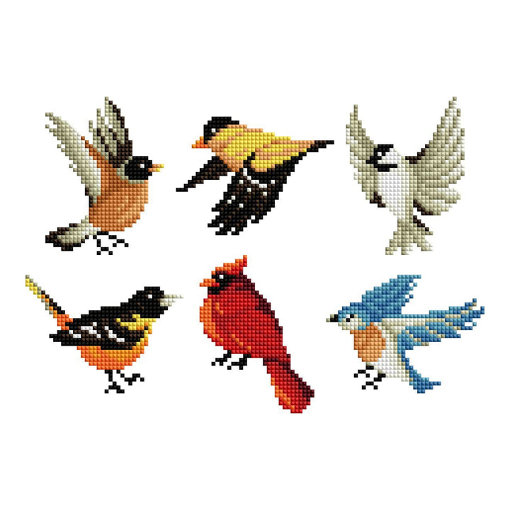 Diamond Art Club - Mini Dazzles™ - Birds: Square With 17 Colors Including 1 AB and 16 Fairy Dust Diamonds / 2,947 / 4" x 6" (10.2cm x 15.2cm) - Pisgah Needleworks