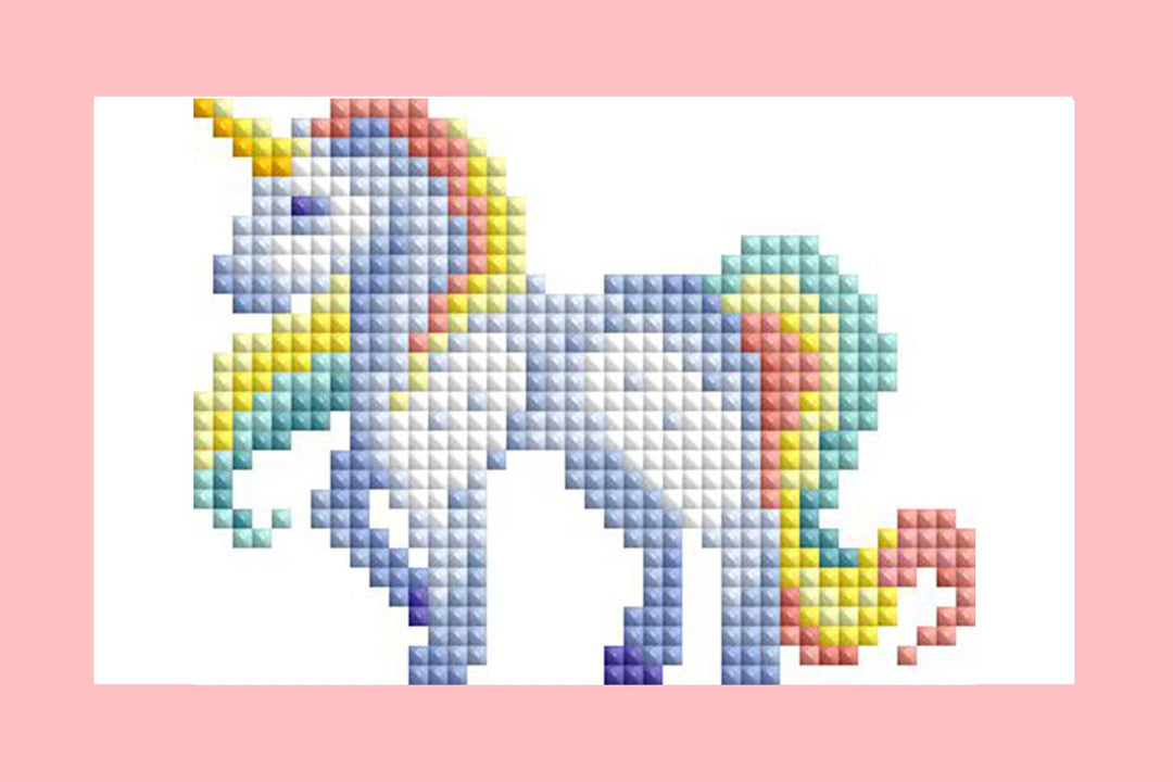 Diamond Art Club - Mini Dazzles™ - Magical Ponies: Square With 18 Colors Including 2 ABs and 16 Fairy Dust Diamonds / 4,079 / 4" x 6" (10.2cm x 15.2cm) - Pisgah Needleworks