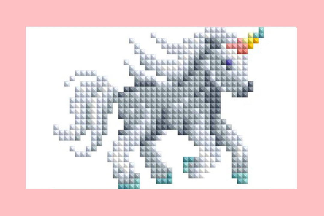 Diamond Art Club - Mini Dazzles™ - Magical Ponies: Square With 18 Colors Including 2 ABs and 16 Fairy Dust Diamonds / 4,079 / 4" x 6" (10.2cm x 15.2cm) - Pisgah Needleworks
