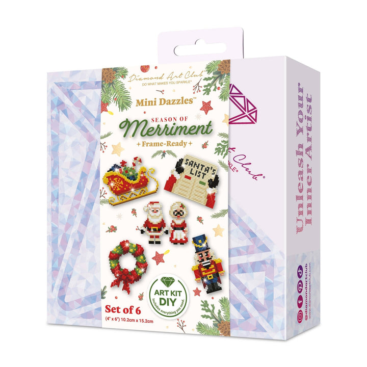 Diamond Art Club - Mini Dazzles™ - Season of Merriment: Square With 20 Colors Including 2 ABs and 18 Fairy Dust Diamonds / 4,553 / 4" x 6" (10.2cm x 15.2cm) - Pisgah Needleworks