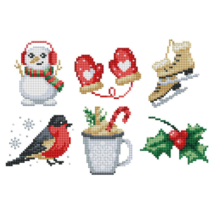 Diamond Art Club - Mini Dazzles™ - Winter: Square With 16 Colors Including 1 AB and 15 Fairy Dust Diamonds / 3,791 / 4" x 6" (10.2cm x 15.2cm) - Pisgah Needleworks